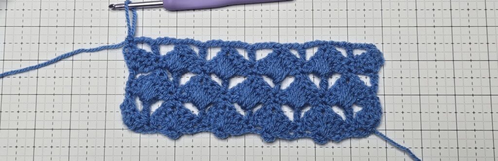 The overlapping shell stitch row 6