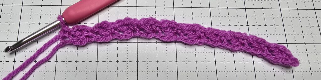 The wattle stitch row 1