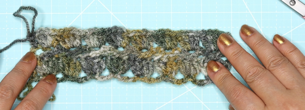 The cabbage patch stitch row 3